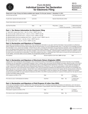 Massachusetts Form M-8453 2013
