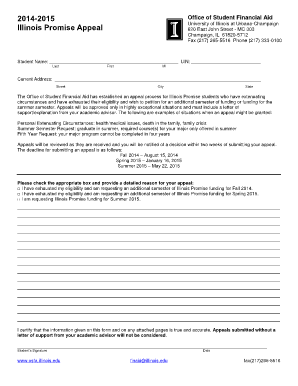 2014-15 Illinois Promise Appeal Form - Office of Student Financial Aid - osfa illinois