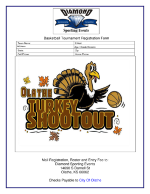 Basketball Tournament Registration Form