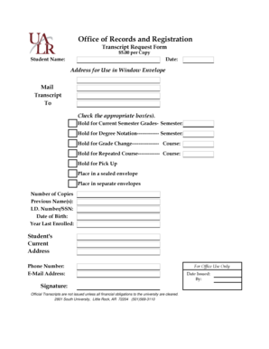 Transcript Request Form