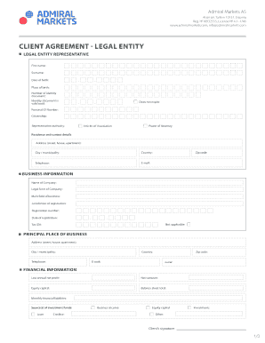 Admiral Markets Legal Entity Client Agreement