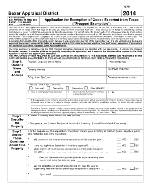 Texas Freeport Exemption Application