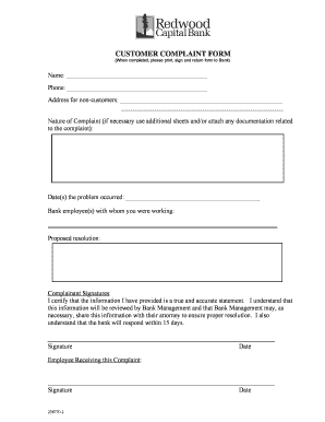 Customer Complaint Form