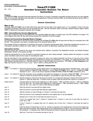 Connecticut Amended Corporation Business Tax Return