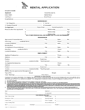 Residential Rental Application Form