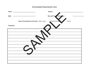 Environmental Characteristics Form