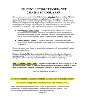Student Accident Insurance Enrollment Form