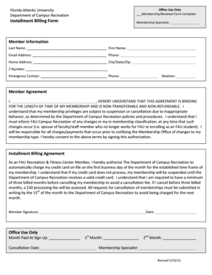 Florida Atlantic University Membership Renewal Form