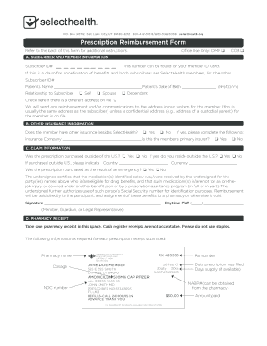 Prescription Reimbursement Form