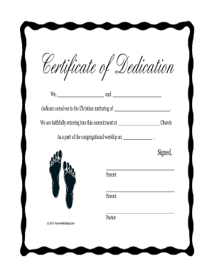 Printable Baby Certificate of Dedication - Hoover Web Design