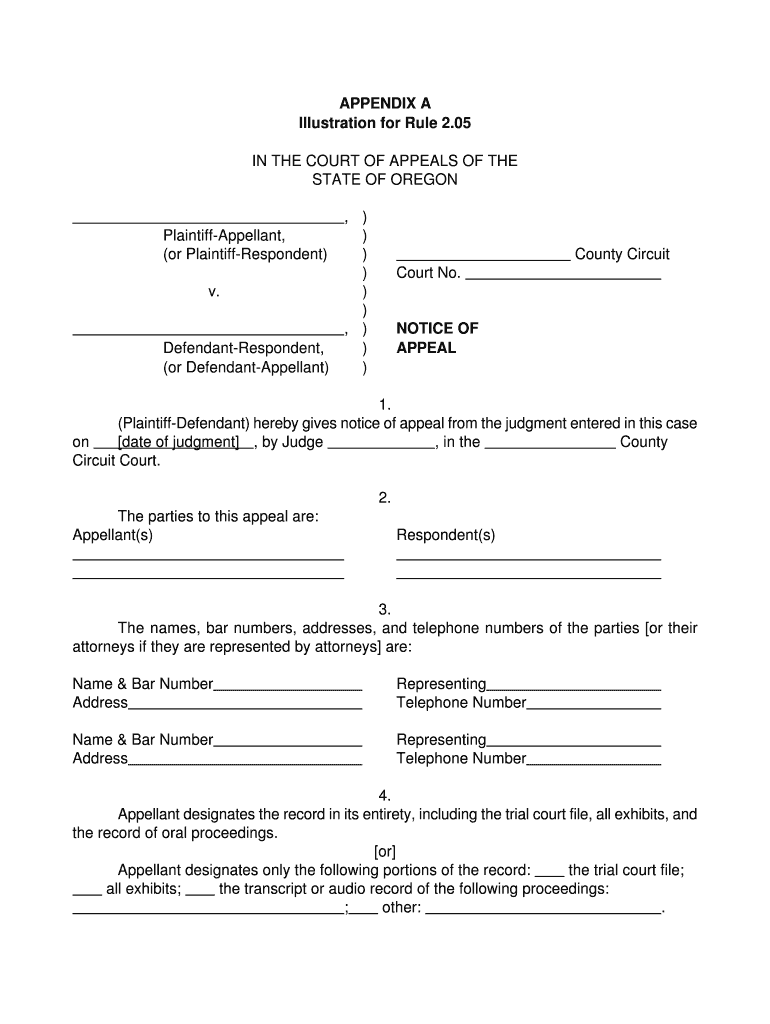 Fillable Online courts oregon Example Forms Oregon Judicial