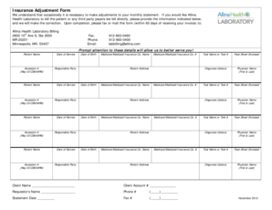 Insurance Adjustment Form