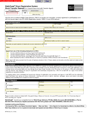 WellsTrade Stock Transfer Request Form