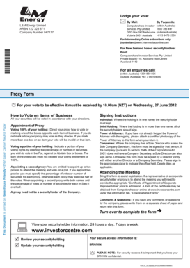 L&M Energy Limited Proxy Form