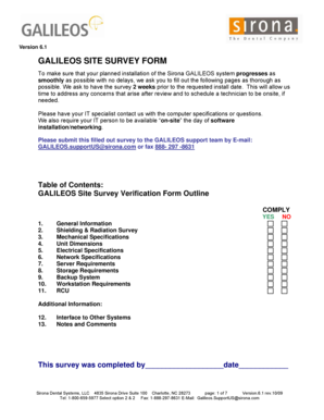 GALILEOS Site Survey Form