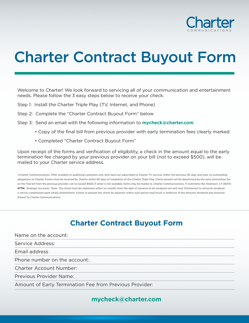 Charter Contract Buyout Form