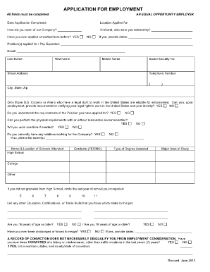 Application for Employment