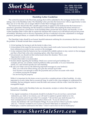 Hardship Letter Guideline - london forms