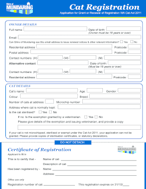 Cat Registration Application