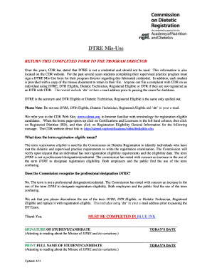 DTRE Misuse Form