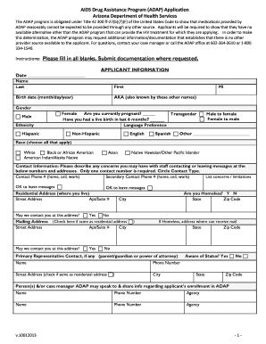 AIDS Drug Assistance Program Application