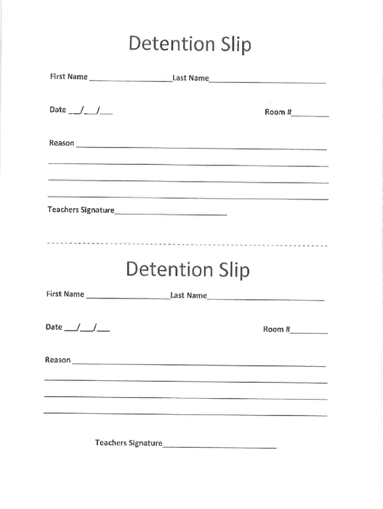 detention-slip-template-fill-online-printable-fillable-blank-pdffiller for Free Printable Printable Tardy Slips Detention Slip Template - Fill Online, Printable, Fillable, Blank | pdfFiller for Free Printable Printable Tardy Slips