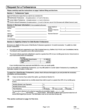 Request for a Forbearance