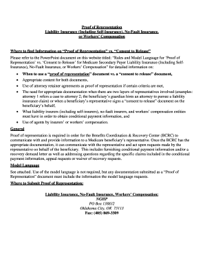 Proof of Representation Form
