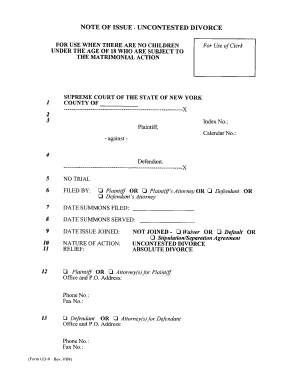 Uncontested Divorce Notice