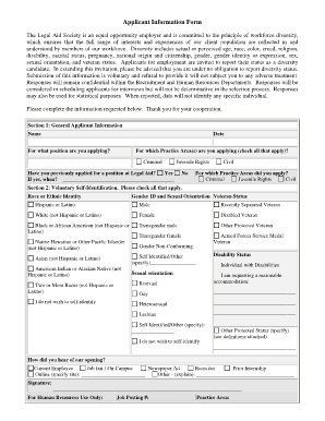 Legal Aid Society Applicant Information Form