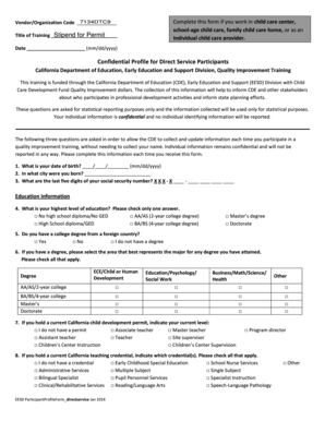California EESD Participant Profile Form