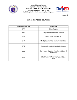 Philippines School Register Form