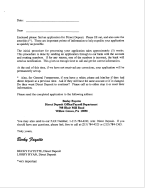 Direct Deposit Authorization Form