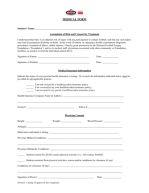Assumption of Risk and Consent for Treatment