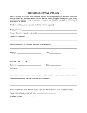 Request for Overtime Approval