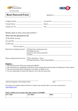 Password Reset Request Form
