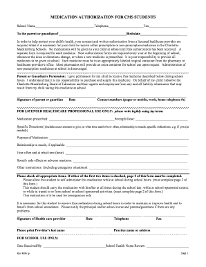 Medication Authorization for CMS Students