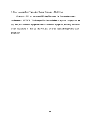 Mortgage Loan Closing Disclosure