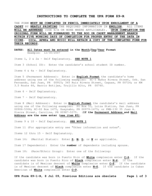 UPR Form 89-R
