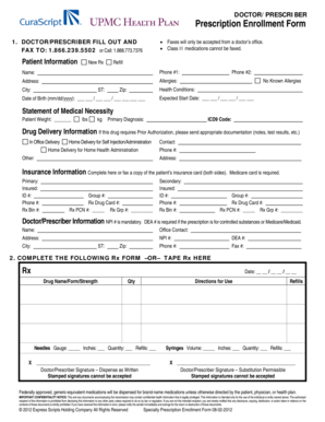 Prescription Enrollment Form