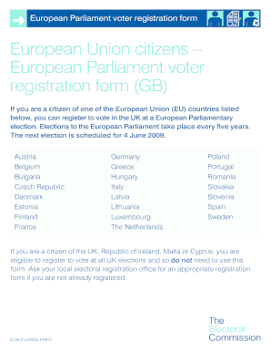 European Parliament Voter Registration Form