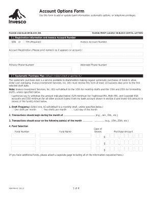 Invesco Account Options Form