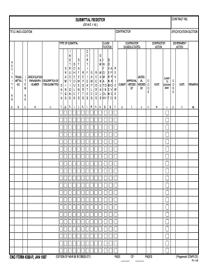 Submittal Register Contract Form