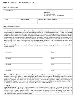Borrower Signature Authorization