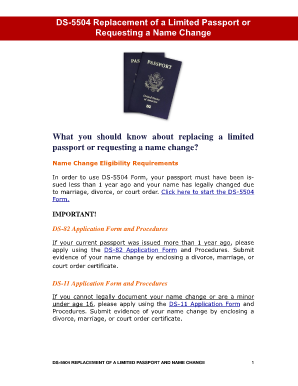 Ds-5504 replacing a limited passport or name change - American ...