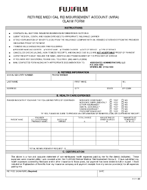 Retiree Medical Reimbursement Claim Form