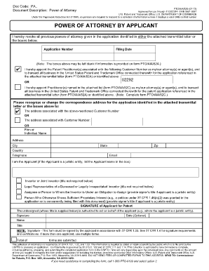 Power of Attorney for US Patent Application