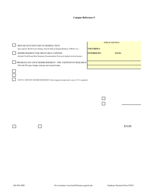 Georgia Tech Employee Payment Request Form