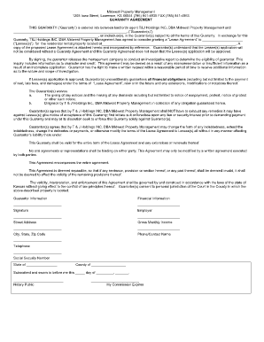 Guaranty Agreement for Residential Lease