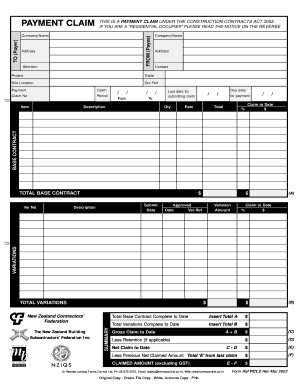 Payment Claim Form